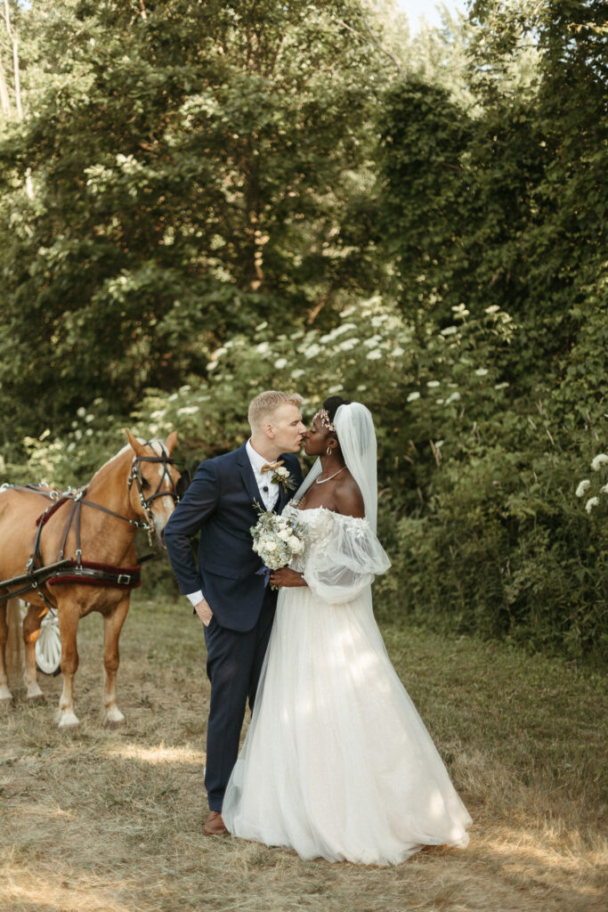 Bride and Groom Photos at Post Family Farm in Hudsonville Michigan