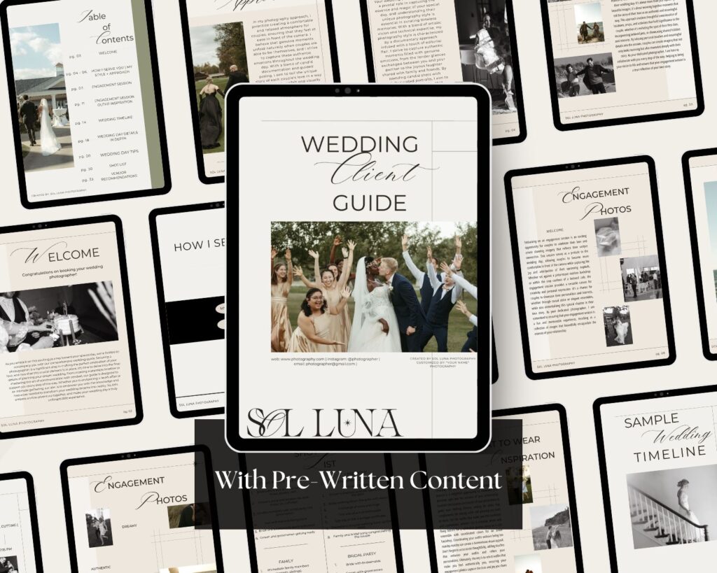 Wedding Photography Welcome Guides
