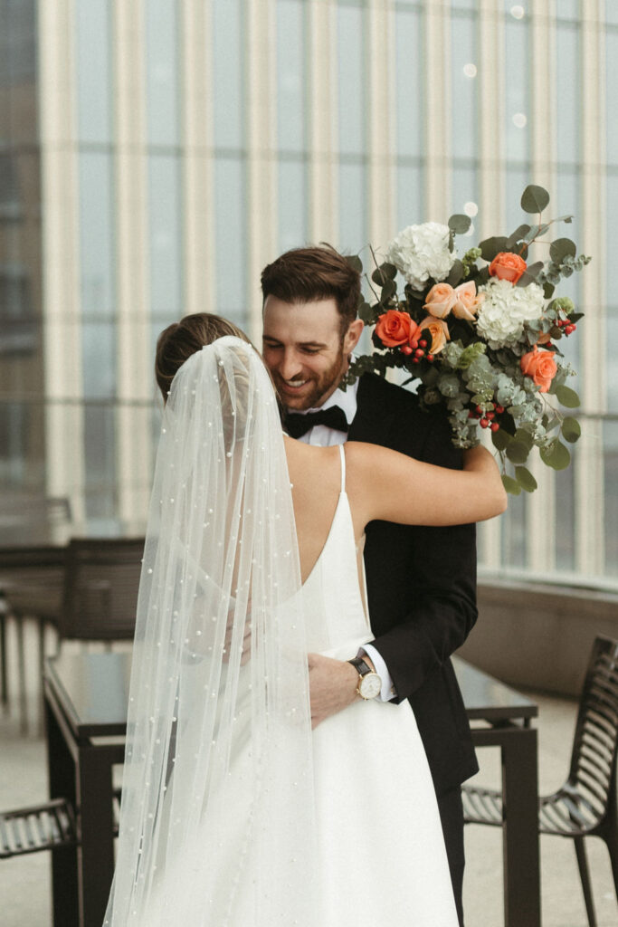 detail photos of a wedding day in Detroit Michigan at One Campus Martius