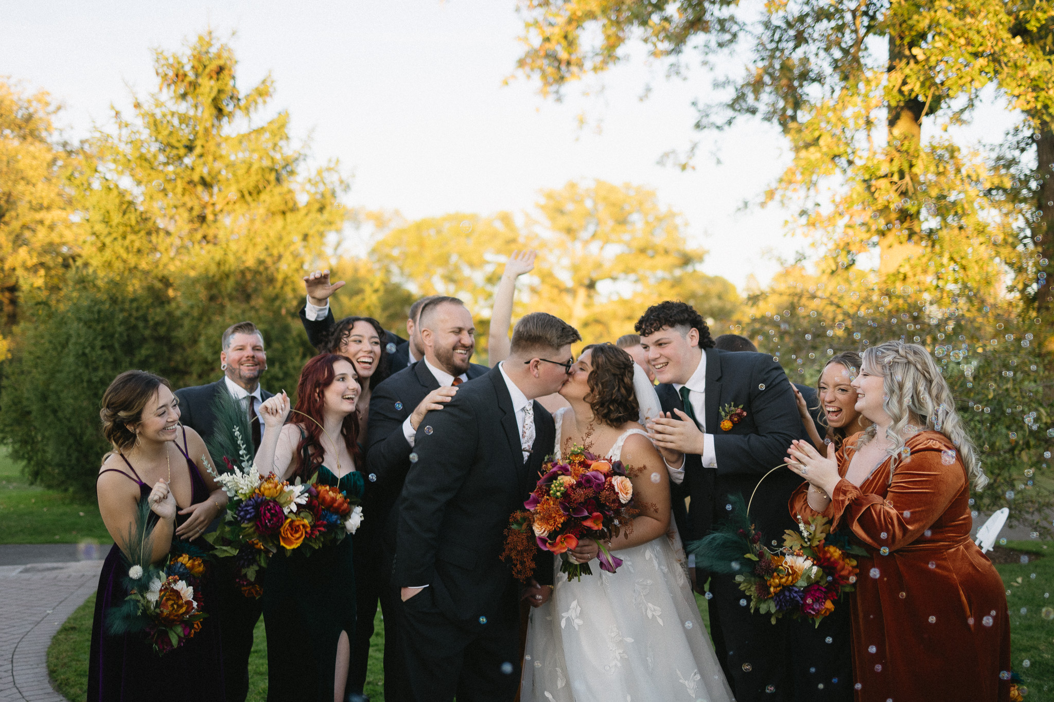 Editorial wedding party photos in northern Michigan