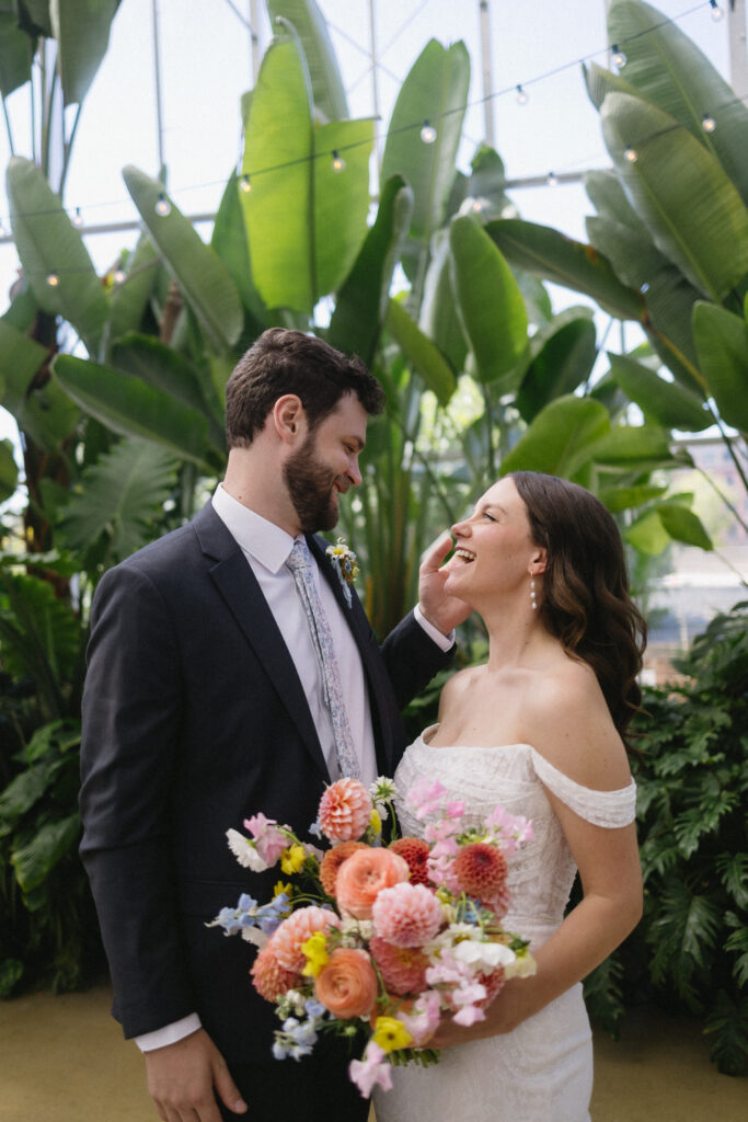 greenhouse wedding venue bridal party portraits