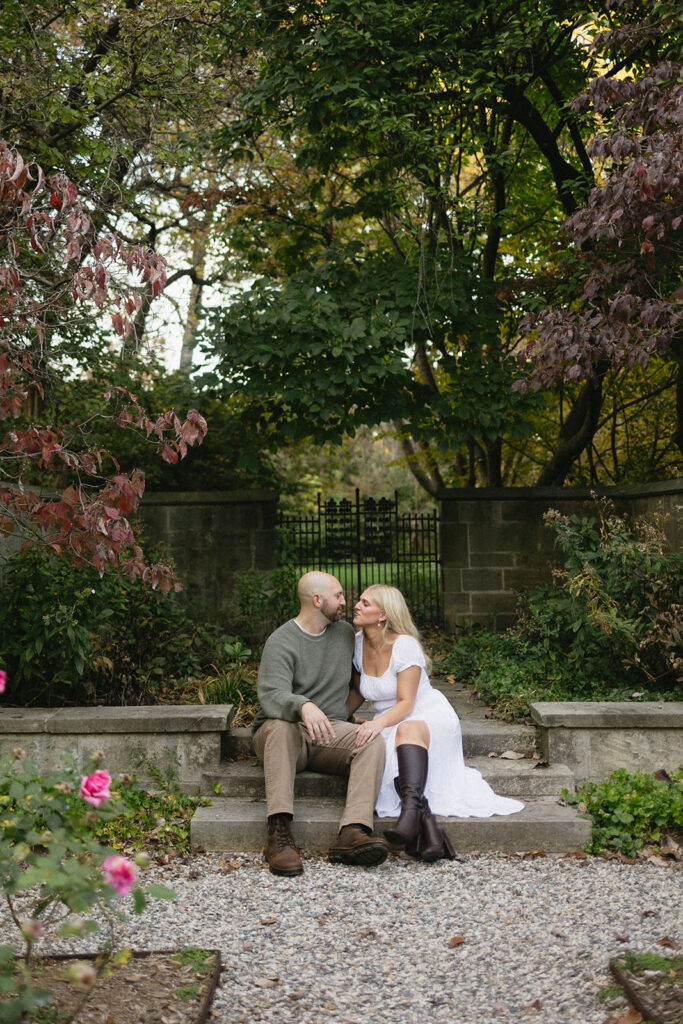 Editorial detroit engagement photos of a man and a woman