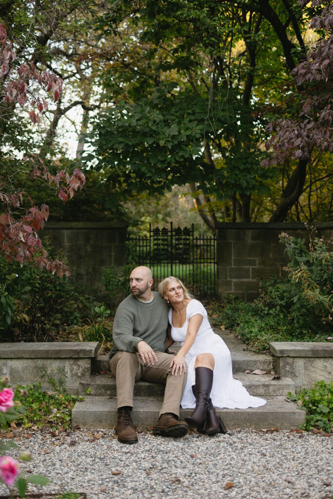 Editorial detroit engagement photos of a man and a woman