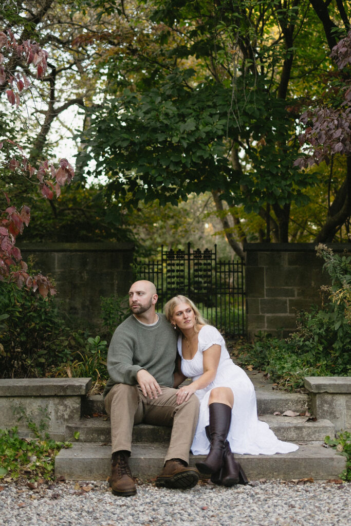 Editorial detroit engagement photos of a man and a woman