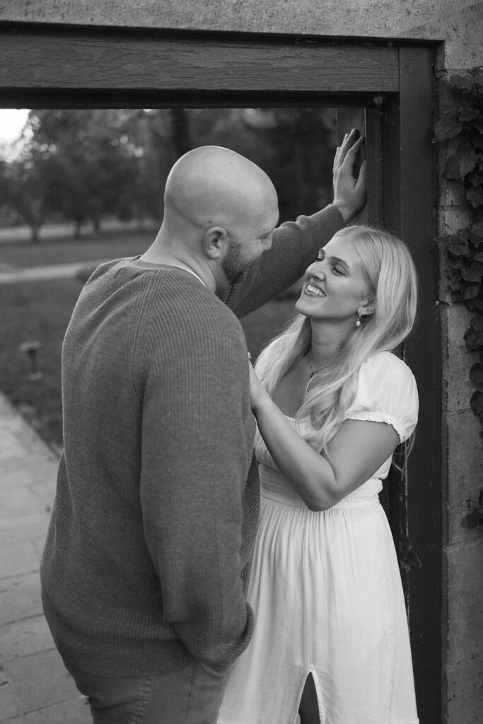 Editorial detroit engagement photos of a man and a woman