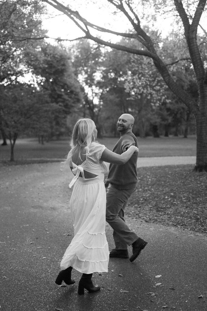 Editorial detroit engagement photos of a man and a woman