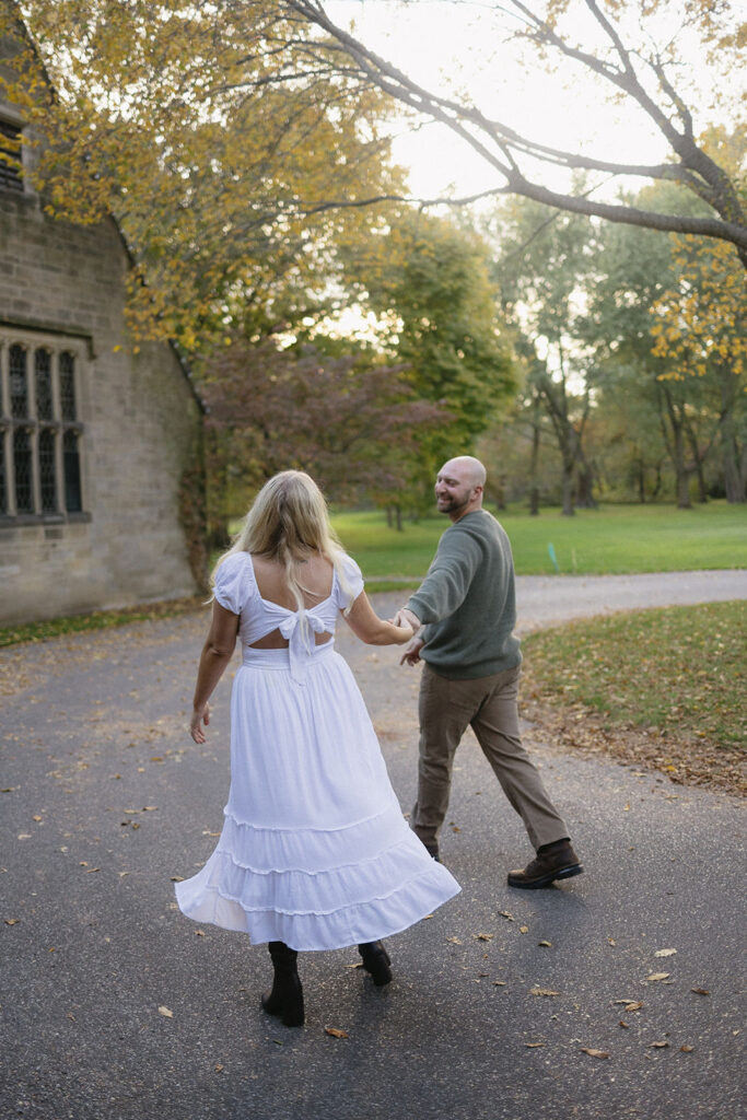 Editorial detroit engagement photos of a man and a woman