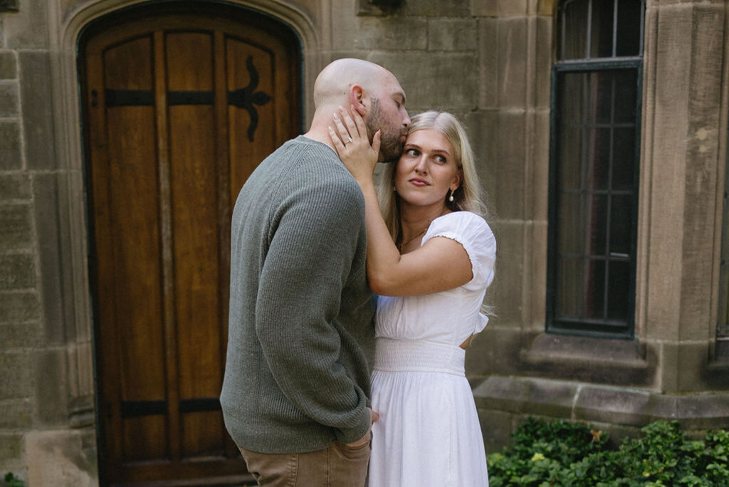 Editorial detroit engagement photos of a man and a woman